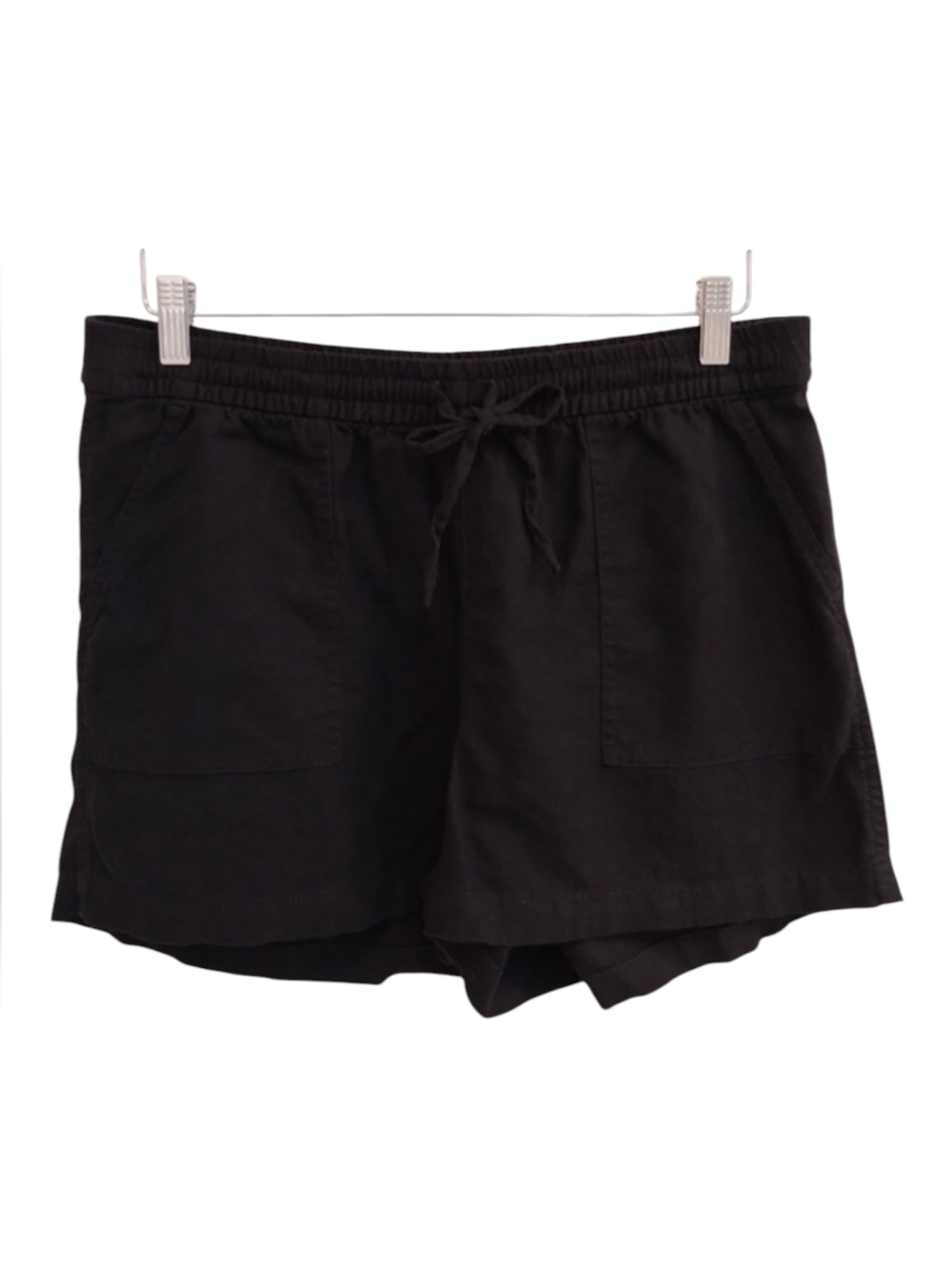 J.Crew Linen-blend pull-on short Black Medium AX922